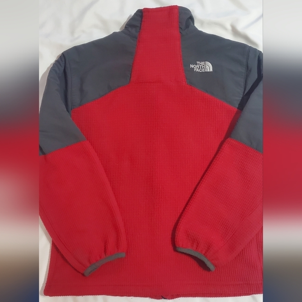 The North Face Kids Red and Dark Gray Fleece Jacket. Sz 10/12 - Picture 4 of 5